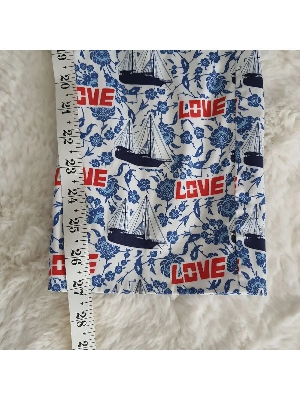 Max Mara Weekend Capri Flare Pants Womens LOVE Boat Floral Coastal Sail Vacation